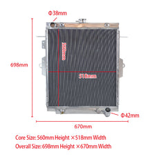 2 Wolrey Aluminum Radiator Fits Toyota Landcruiser HDJ78 HDJ79 HZJ78 HZJ79 1HZ 4.2L