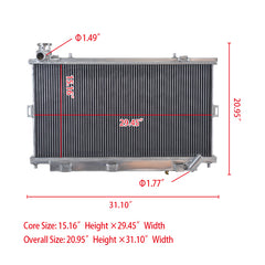 3Wolrey Aluminum Radiator Fits Holden Commodore VE V8 6.0/6.2L HSV ClubSport SS MT 2006-2013 2007 2008 2009 2010 2011 2012 2013