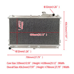 3Wolrey Aluminum Radiator Fits MAZDA MIATA MX5 MX-5 MX 5 NA 1990-1997 1991 1992 1993 1994 1995 1996