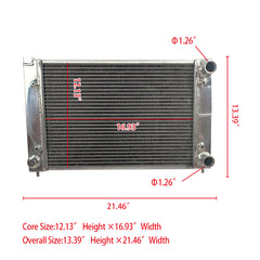 3Wolrey Aluminum Radiator Fits VW GOLF GTI MK2 CORRADO SCIROCCO JETTA 1.8 16V 1986-1992 1987 1988 1989 1990 1991