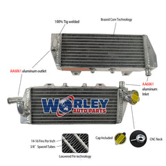 3Worley Aluminum Radiator ForKTM 125/150 SX/EXC 250/350 SXF/SX-F 2016 2017 2018