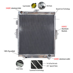 3 Wolrey Aluminum Radiator Fits Toyota Landcruiser HDJ78 HDJ79 HZJ78 HZJ79 1HZ 4.2L