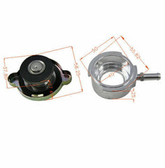 Worley High-Pressure 1.1 Bar Radiator Cap & Aluminium Radiator Filler Neck 32mm 1-1/4" & Overflow Pipe