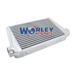 4Wolrey 430x290x70mm Universal Aluminum Turbo Intercooler 76mm Inlet/Outlet Delta Fin