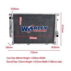 Wolrey Aluminum Radiator Fits BMW 5 E34 M5 530i/535i; 7 E32 730i/730iL/735i/735iL MT