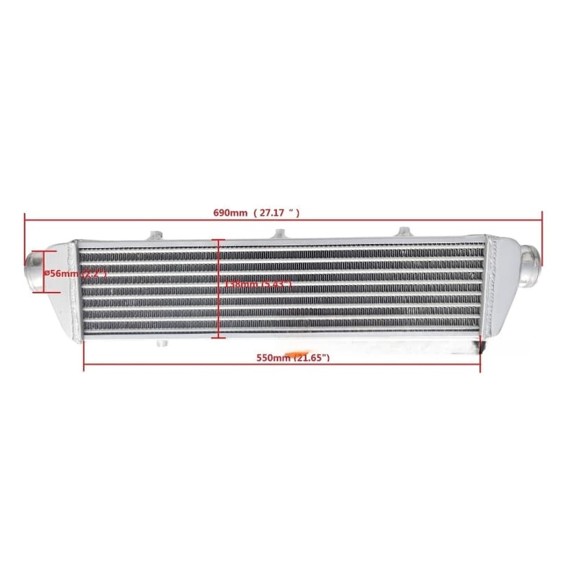Wolrey 550x140x50mm Core In/Outlet 2.25" Universal FMIC Aluminum Intercooler Turbo Tube and Fin
