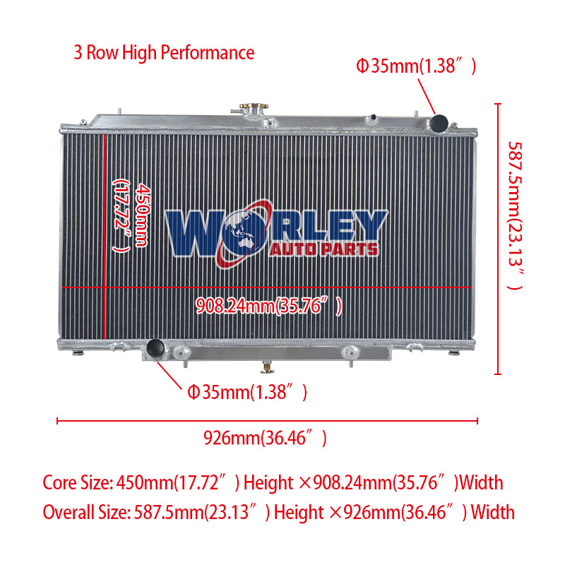 5Wolrey Aluminum Radiator Fits Nissan PATROL Y61 GU 2.8 3.0 RD28 ZD30 CR diesel AT