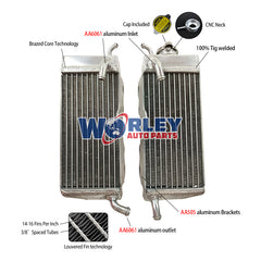 6Worley Aluminum Radiator For Honda CR250R CR250 CR 250R 1985-1987 1986