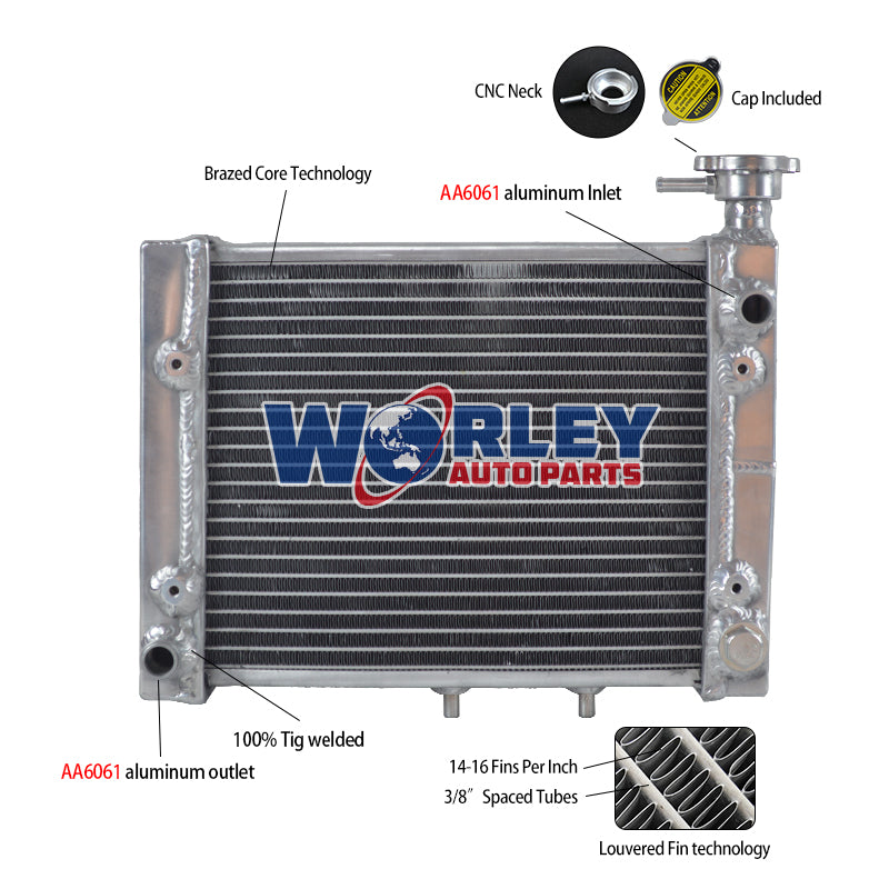 17Worley Aluminum Radiator For Can Am Outlander 400 4x4 MAX 2006-2008 Assembly 709200149