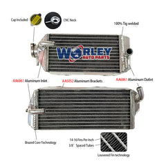 7Worley Aluminum Radiator For SUZUKI RMZ250 RMZ 250 2007 2008 2009 07 08 09