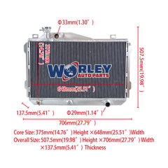 8Wolrey Aluminum Radiator Fits Toyota Celica Supra 2.8L MT 1982-1985 1983 1984