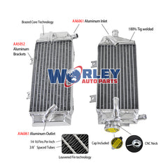Worley CUSTOM Aluminum Radiator For HONDA CR500AF Frame CRF450R 2005-2008 W/CR500 engine