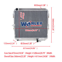 Wolrey Aluminum Radiator Fits TOYOTA SURF HILUX 2.4 2.0 LN130