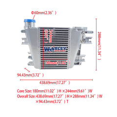 Wolrey Aluminum Intercooler Upgrade For Nissan Patrol GU Y61 ZD30 3.0L Dir I 1997-2007
