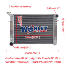 Wolrey Aluminum Radiator Fits HOLDEN Commodore VN VG VP VR VS V6 3.8L 6CYL AT/MT
