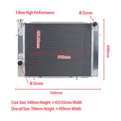 Wolrey Aluminum Radiator Fits Holden Commodore VB VC VH VK V8 1978 - 1986 1979 1980 1981 AT aluminum radiator