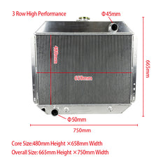 Wolrey Aluminum Radiator Fits FORD F100 F250 F350 Bronco TRUCK V8 1967-1981