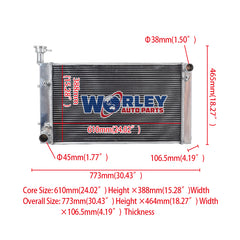 1Wolrey Aluminum Radiator Fit 1994-1996 Ford Mustang Base GT GTS SVT 3.8/5.0L AT 1995