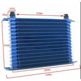 Wolrey Universal 15 Row An-10an Universal Engine Transmission Oil Cooler Blue 300*207*50mm