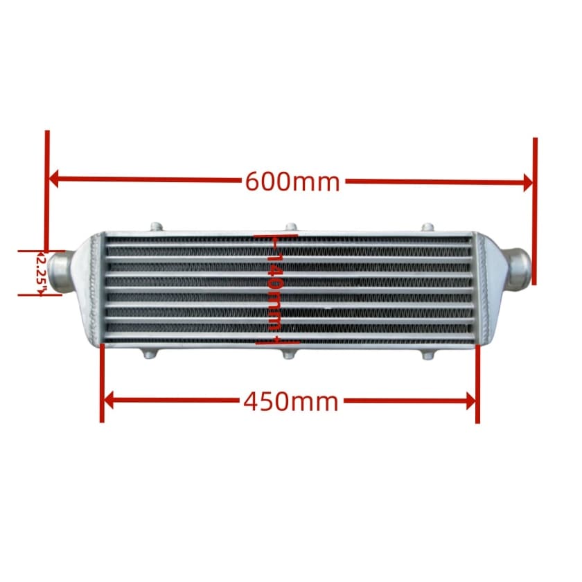 Wolrey 450x180x65mm Core In/Outlet 2.25" Universal Turbo Front Mount Aluminum Intercooler