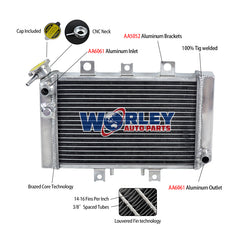 Worley Aluminum Radiator For ATV Polaris Predator 500 2003-2007 2003 2004 2005 2006