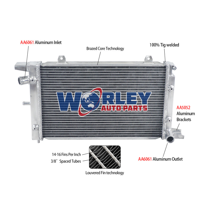 Wolrey Aluminum Radiator Fit FORD ESCORT RS1600 86-90; FIESTA RS TURBO 1.6L 1990-1992 1991