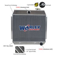 Wolrey Aluminum Radiator Fits 1955 1956 1957 CHEVY BEL AIR V8 W/COOLER 55 56 57