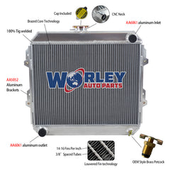 Wolrey Aluminum Radiator Fits 1988-1997 TOYOTA Petrol HILUX RN85 YN85 1.8L/2.0L/2.2L/2.4L Petrol