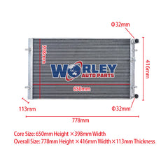Wolrey Aluminum Radiator Fits 1999-2002 VW Golf MT Turbo MK4 Dual Pass 2000 2001 02 99