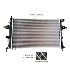 Wolrey Aluminum Radiator Fits Holden Astra / Zafira TS 1.8L / 2.0L 10/98-11/04 Auto Manual