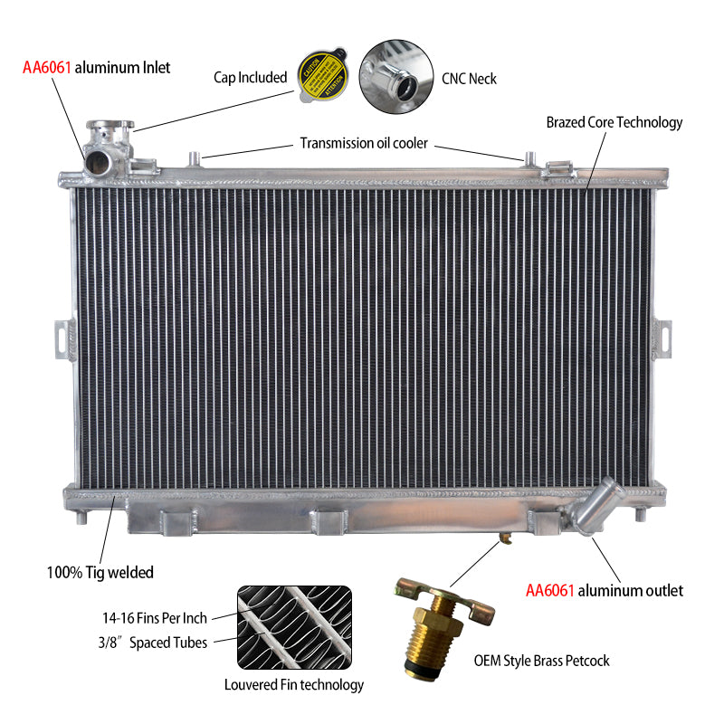Wolrey Aluminum Radiator Fits Holden Commodore VE V8 6.0/6.2L HSV ClubSport SS MT 2006-2013 2007 2008 2009 2010 2011 2012 2013