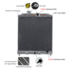 Wolrey Aluminum Radiator Fits Honda Civic Del Sol EG EK EH EJ D15 D16 1992-2000 MT