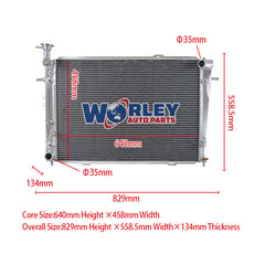 Wolrey Aluminum Radiator Fits Hyundai Tucson JM Kia Sportage KM 2.0L 4Cyl 2.7 V6 Petrol 2004-2010 2005 2006 2007 2008 2009