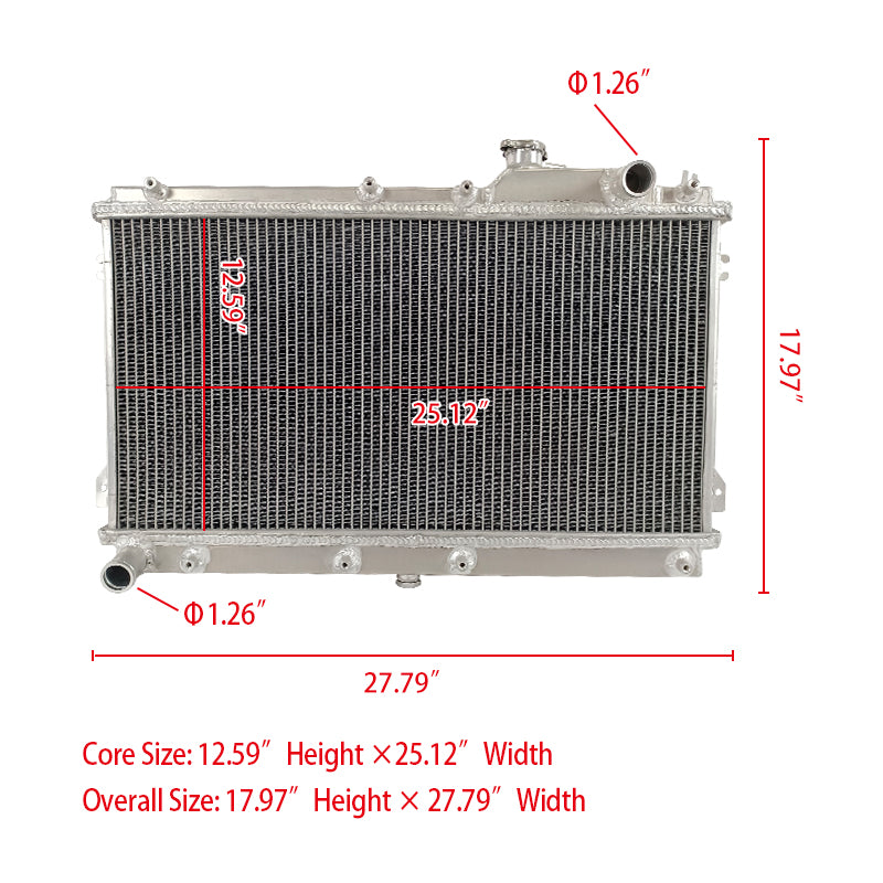 Wolrey Aluminum Radiator Fits MAZDA MIATA MX5 MX-5 MX 5 NA 1990-1997 1991 1992 1993 1994 1995 1996