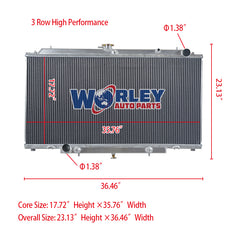 Wolrey Aluminum Radiator Fits Nissan PATROL Y61 GU 2.8 3.0 RD28 ZD30 CR diesel AT