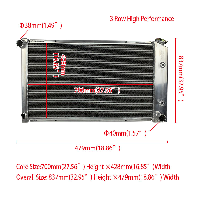 Wolrey Aluminum Radiator Fits Pontiac Firebird / Trans Am 1970-1981 1971 1972 1973 1974 1975