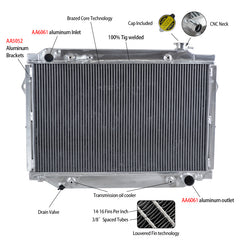 Wolrey Aluminum Radiator Fits TOYOTA Landcruiser FJ80R FZJ80R 4.5 LEXUS LX450 90-98 AT/MT