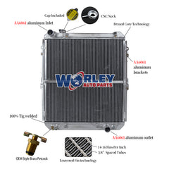 Wolrey Aluminum Radiator Fits Toyota Hilux surf KZN130 1KZTE 3.0L Turbo Diese 1993-1996 AT