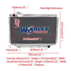 Wolrey Aluminum Radiator Fits Toyota Land cruiser HDJ80 HZJ80 4.2L 80 Series AT