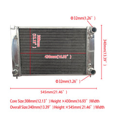 Wolrey Aluminum Radiator Fits VW GOLF GTI MK2 CORRADO SCIROCCO JETTA 1.8 16V 1986-1992 1987 1988 1989 1990 1991