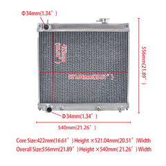 Wolrey Aluminum Radiator For Aftermarket Suzuki Vitara 1.6 1.8 2.0 L4 1998-2004 AT/MT 1999 2000 2001 2002 2003