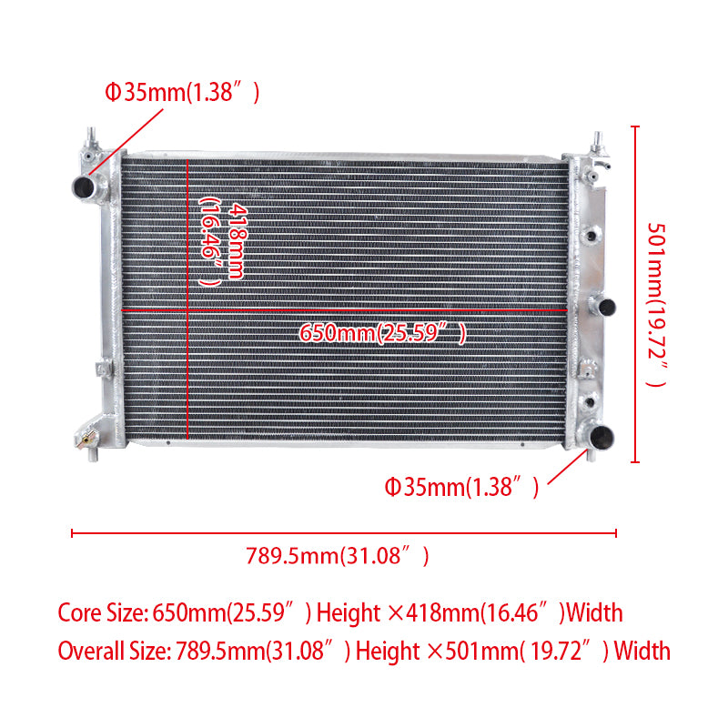 Wolrey Aluminum Radiator For Ford Falcon XR6 XR8 BA BF Turbo V8 AT MT 02-08