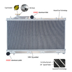 Wolrey Aluminum Radiator For Subaru Impreza WRX JDM STI 2.5L H4 EJ255 2008-2014 GE MT