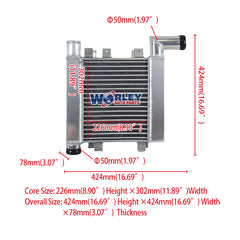 Wolrey Fit 2006-2012 Hyundai Santa FE CM D4EB Turbo Diesel 2.2L 4cyl Aluminum Intercooler
