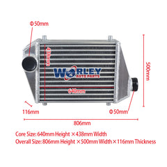 Wolrey Top Mount Intercooler For Toyota Hilux 1KZ-TE 3.0L Turbo Diesel 4Cyl 2002-2005 2003 2004