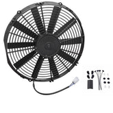 Worley Universal 1/2 PCS Curved Blade Electric Fan 14" inch 12V Volt with Mounting Fan Kit