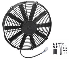 Worley Universal Slim Electric Fan 14" inch 12V Volt with Mounting Fan Kit