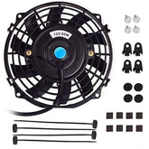 Worley Universal Curved Blade Electric Fan 7" inch 12V Volt with Mounting Fan Kit