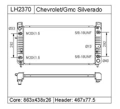 Worley 2370 34'' Radiator for For Chevy Silverado 1500 2500 Suburban Tahoe 4.8 5.3 6.0L Austrlian cooler core