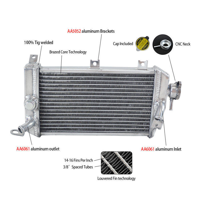 Worley Aluminum Bike Radiator For KAWASAKI KLR650 KLR 650 2008-2010 2009 08 09 10